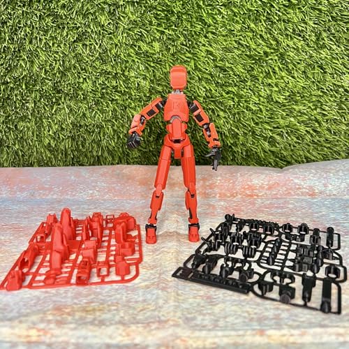 Image of DIY Dummy 13 Action Figure Robot | Fully Articulated Robot Toy | 3D Printed (5.4inches) (Red-Black)