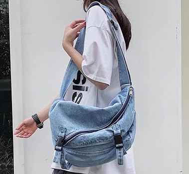 Amazon | HADWAO デニム ショルダーバッグ ショルダー 肩がけ 斜め掛け