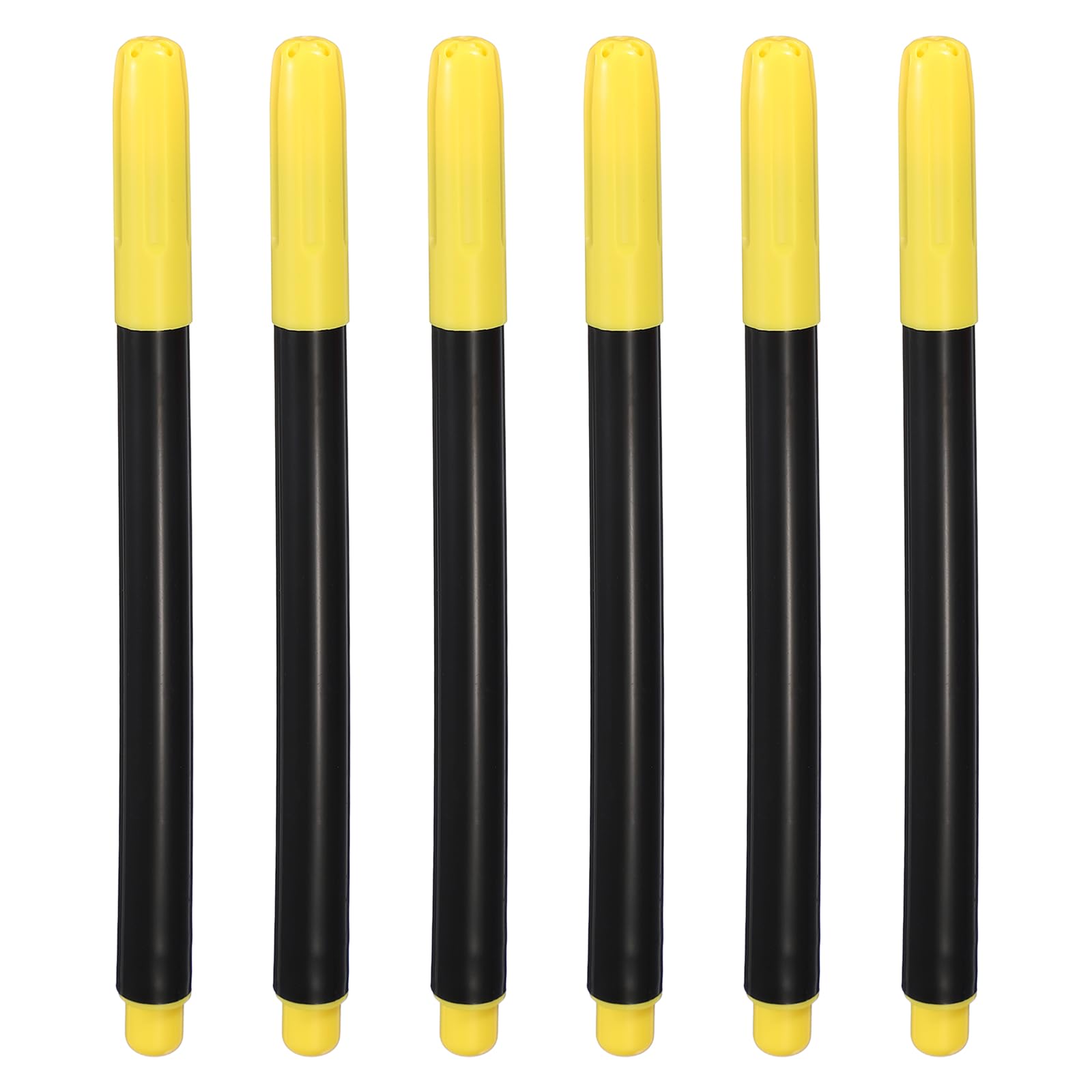 PATIKIL Yellow Permanent Fabric Markers for Cloths, Permanent Markers Set Fabric Pen on Plastic Wood Stone Metal and Glass for Coloring Drawing Writing Marking, 6Pack