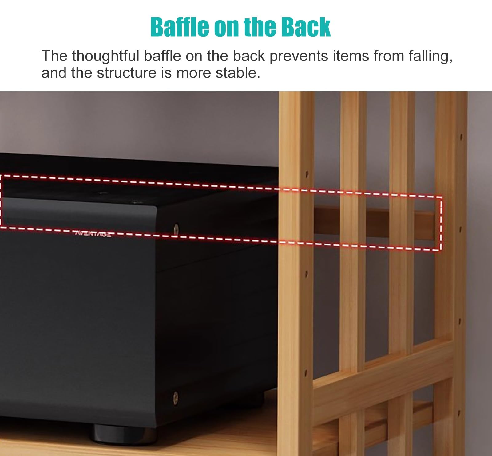 Supporto audio regolabile in bambù su ruote, elegante supporto e contenitore in vinile per componenti stereo, mobili Hi-Fi per apparecchiature audio/video, design funzionale e salvaspazio