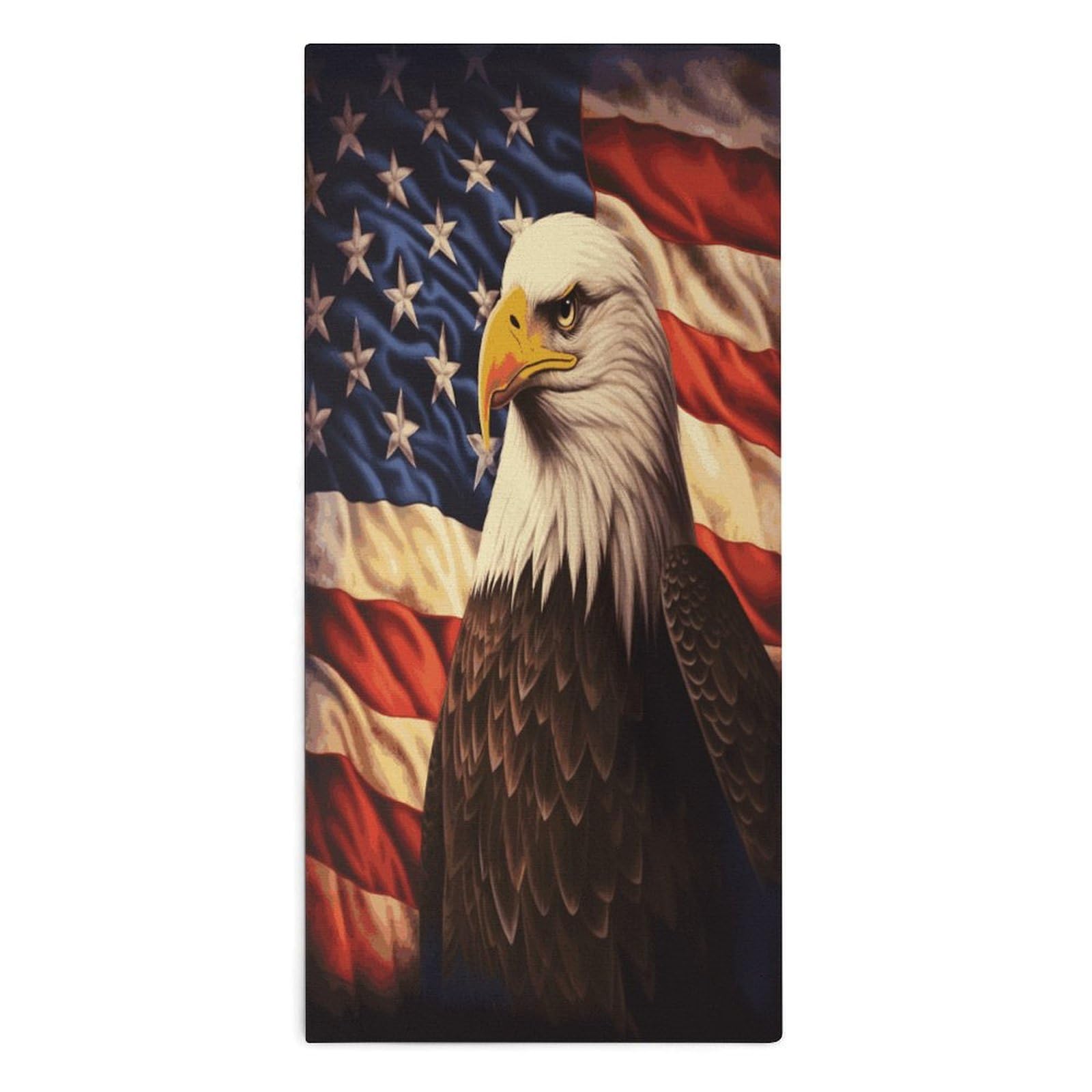 Fodpand Style Flag And Eagle Microfiber Towels, Decorative Bath Towel Soft & Lightweight, Hand Towels Multipurpose Use For Bathroom, Pool, Gym, Spa, And Hotel Use