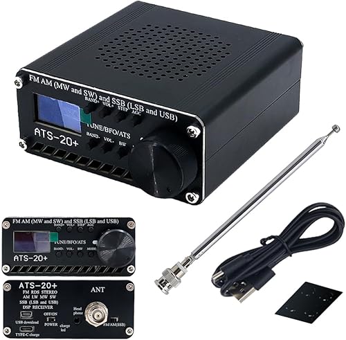 Generic Shortwave Radios Portable AM FM TS-20+ Si4732 Multi-Band Radio Receiver LW SW World Band Receiver with Antenna,ABS Case Portable Shortwave