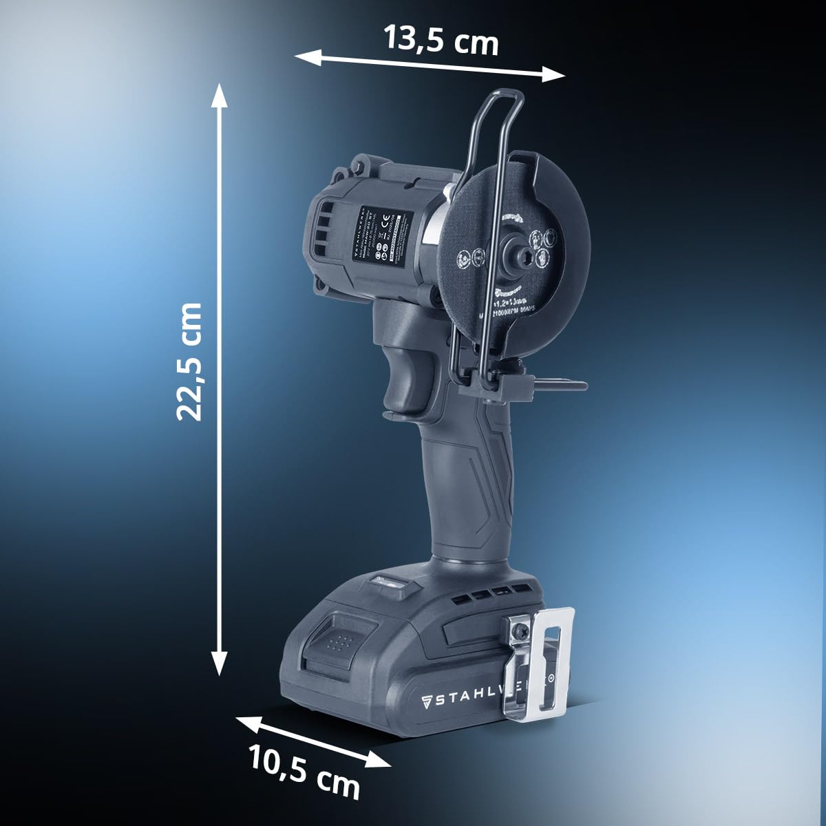 STAHLWERK Miniamoladora angular inalámbrica MAW-20 ST, batería de 2 Ah, 20.000 rpm | Potente amoladora de ángulo manual, minisierra eléctrica con tecnología sin escobillas para metal, azulejos y madera