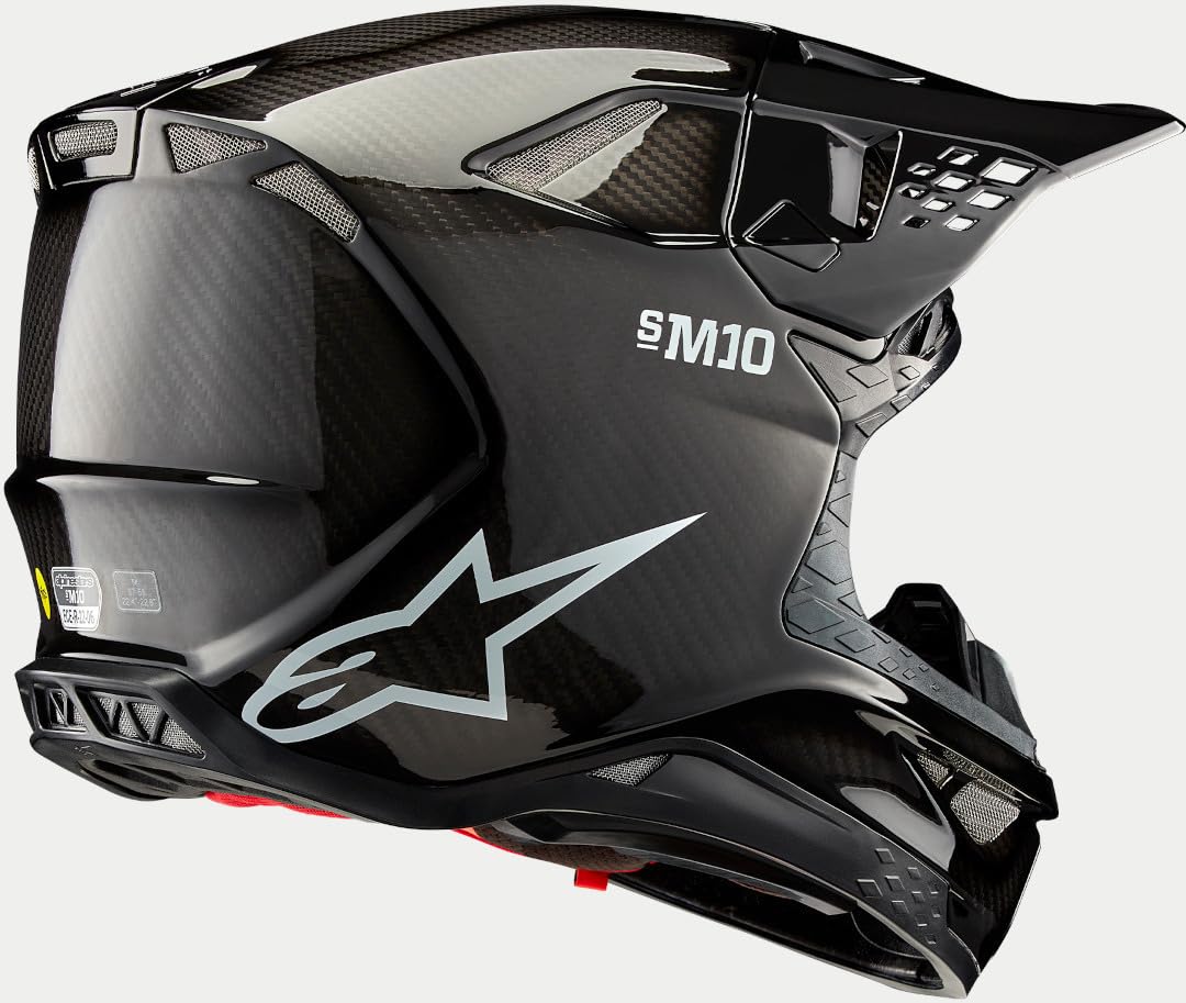 Alpinestars Motocross-Helm Supertech S-M10 Solid - Schwarz/Glossy/Carbon