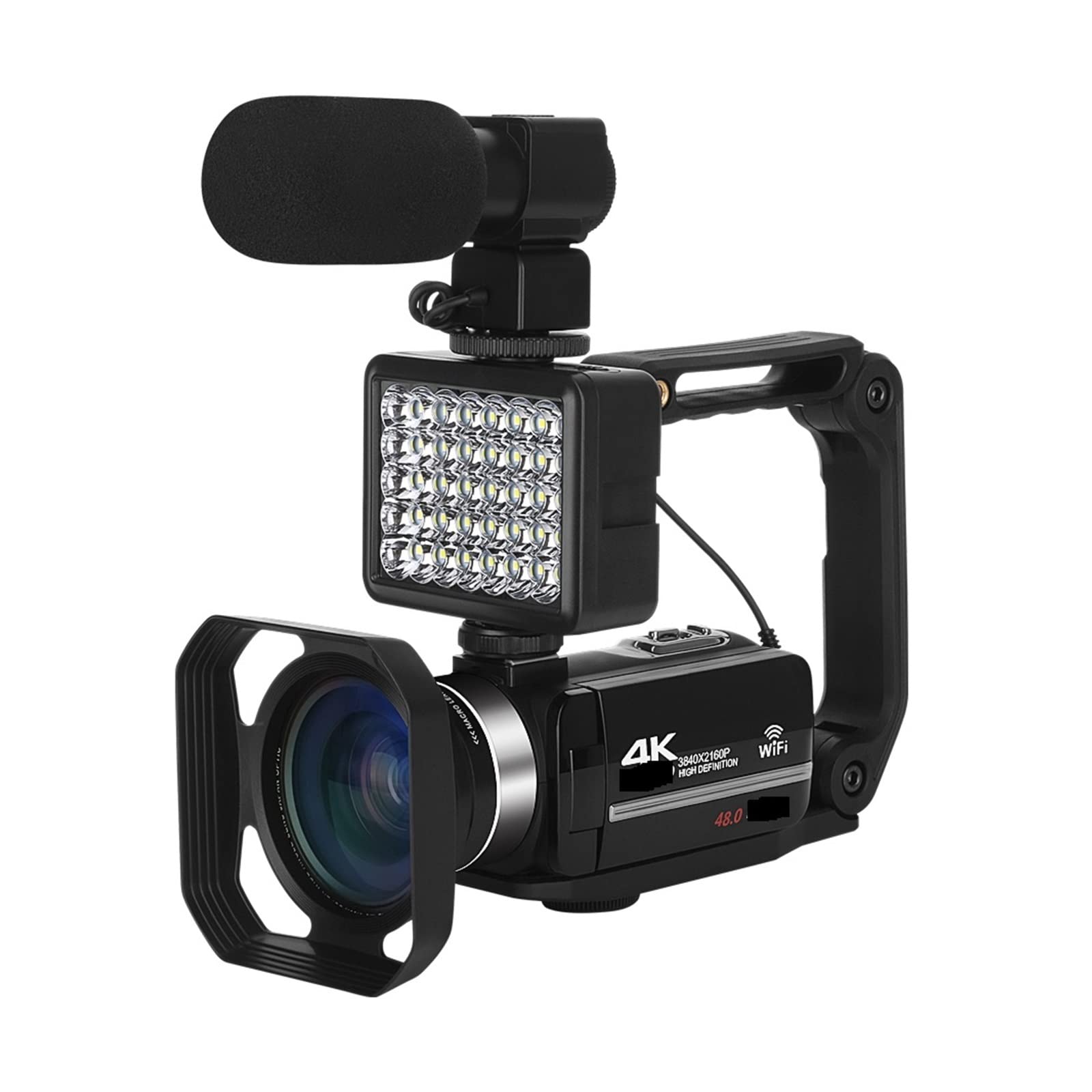 CVFRDD Loop Recording 4K Digital Cameras Time Lapse 48MP Streaming Video Camcorder For Blog Rotate Screen Webcam Vlog(128G SD Card)