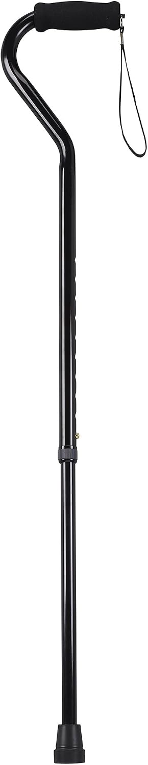 Drive Medical RTL10306 Walking Stick with Foam Grip Offset Handle, Black
