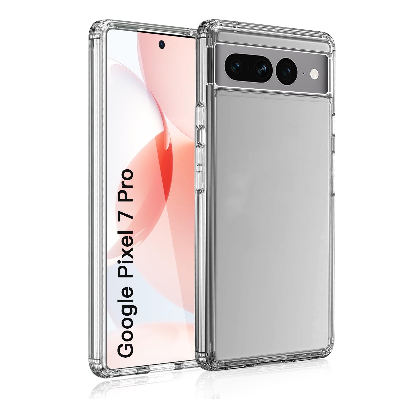 wsiiroon Clear Handyhülle für Google Pixel 7 Pro Hülle, Stoßfest Kratzfest, Anti-Fingerabdruck, Anti-Rutsch Fallschutz Schutzhülle, Unterstützt kabelloses Laden für Pixel 7 Pro Case (Transparent)