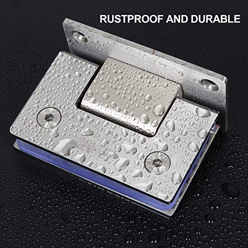 2Pack 90 Degree Shower Door Hinges, Heavy Duty Frameless Glass Door Hinges Stainless Steel Bathroom Gate Clamp For 8-12 Mm Toughened Glass, Rust & Corrosion Resistance #TOP3