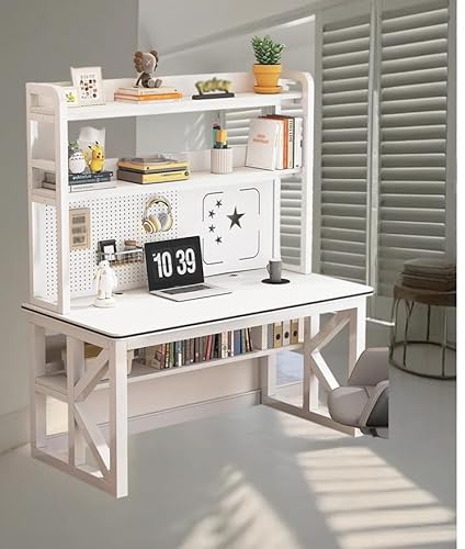 LumoLightパソコンデスク ゲーミングデスク テレワークデスク 机 pcデスク 棚付きデスク 学習机 コンパクト 複数の色が利用可能 省スペース 在宅勤務 頑丈で組立簡単 おしゃれ 収納 ゲーミングデスク (140x60x170cm,D) [並行輸入