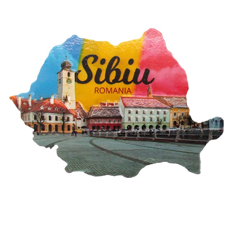 Muyu Magnet Sibiu Romania 3D Sibiu Transylvania Romania Fridge Magnet Travel Souvenir Gift Home Kitchen Refrigerator Decoration Magnetic Sticker Craft Collection