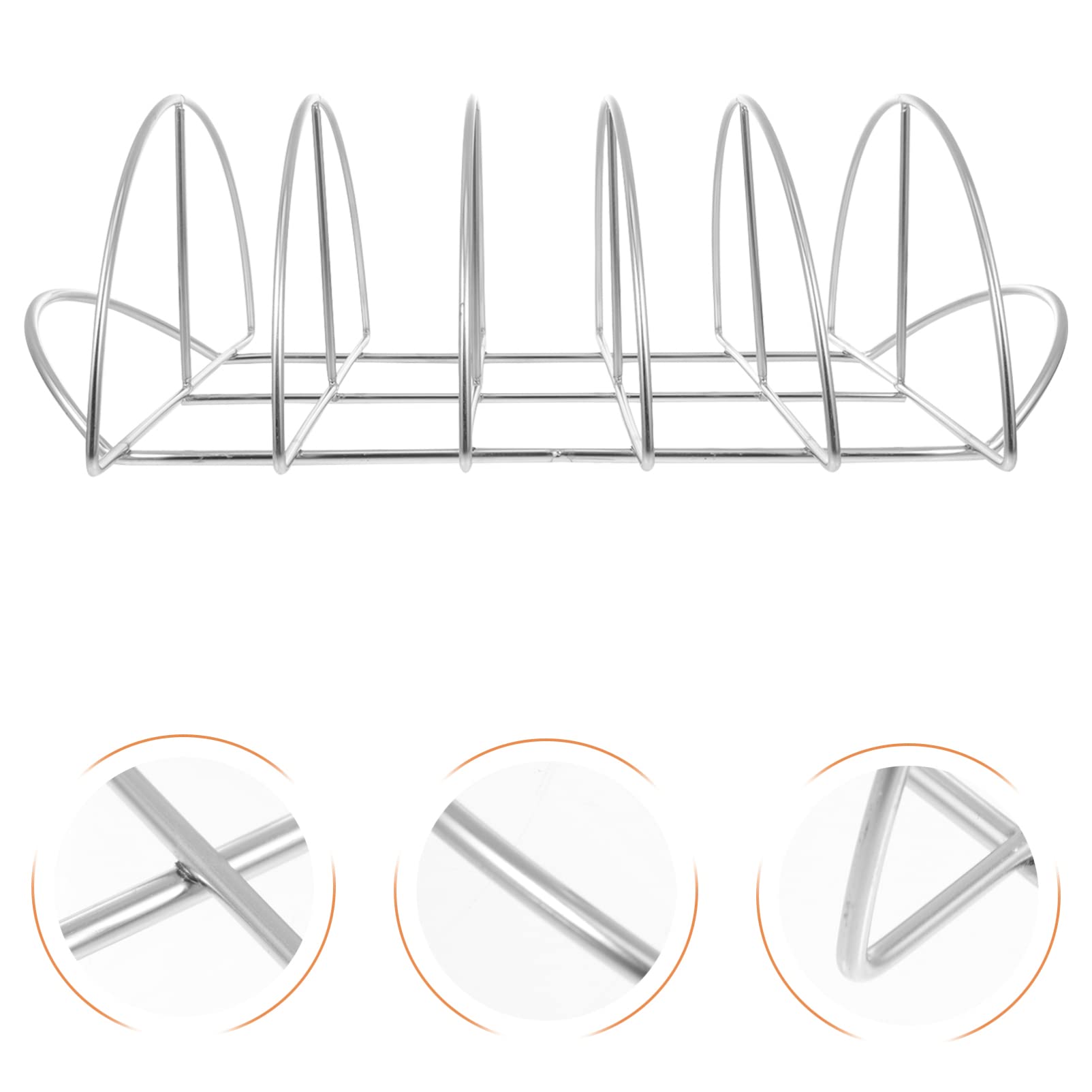 Hemobllo Rack per Costine in Acciaio Inox, Supporto Barbecue Robusto | 1 Pezzo, Finitura Argento, Struttura Portatile Flusso D’aria Uniforme, per Grigliare a Casa o Picnic