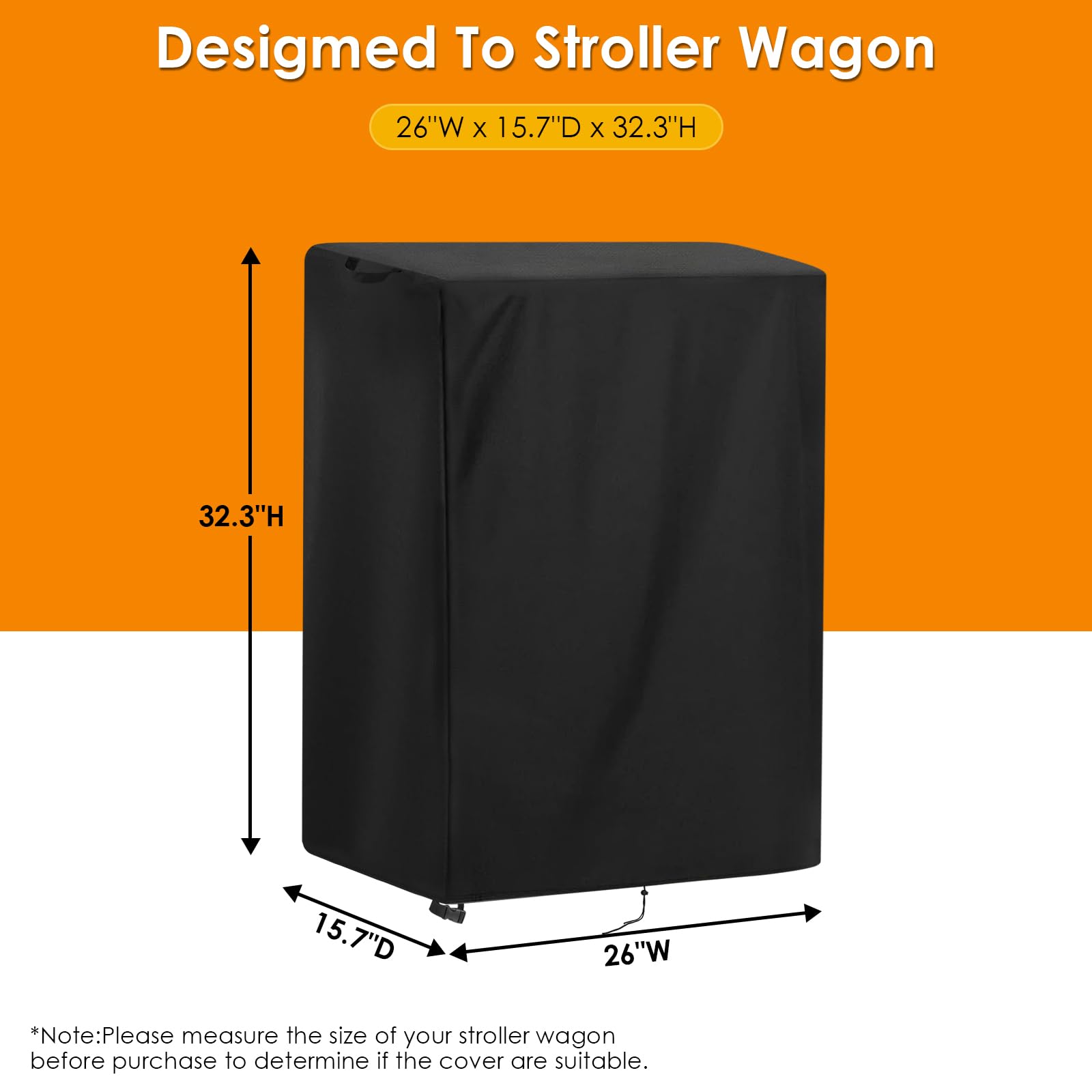 Hengme Stroller Wagon Cover for Travel,Waterproof Quad Stroller Cover for Wonderfold W2 Foldable Wagon for Kids-26 W x 15.7