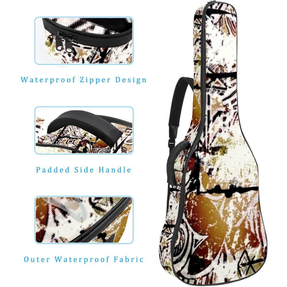 Gitarren-Gigbag, wasserdicht, Reißverschluss, weicher Gitarren-Rucksack, Bass-, Akustik- und klassische Folk-E-Gitarrentasche, leicht und schattenverblassen