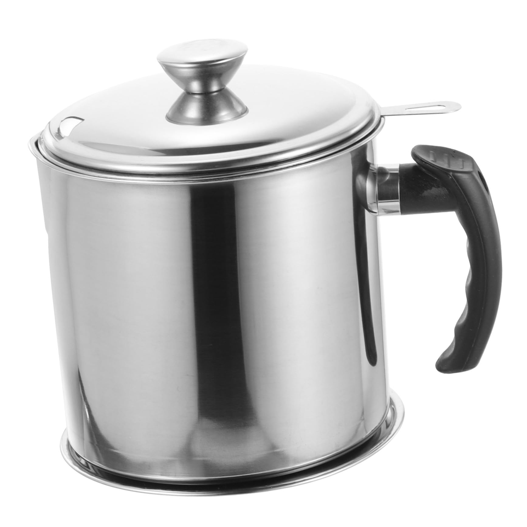 MYXJX oil dispenser, Stainless Steel Oil Strainer Container Large Capacity Kitchen with Arc Spout and Comfortable Handle