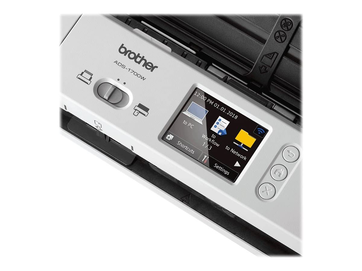 Brother Escáner de documentos compacto e inteligente ADS-1700W | Alimentador de documentos | Escaneo automático | Wi-Fi/Wi-Fi Direct