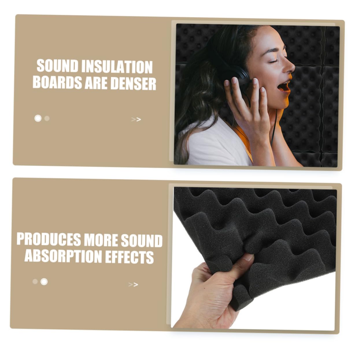 ERINGOGO 8 Paneles Acústicos Autoadhesivos para Pared, Algodón Insonorizante Negro, Alta Absorción de Sonido, Adecuado para Estudios de Grabación y Cine en Casa