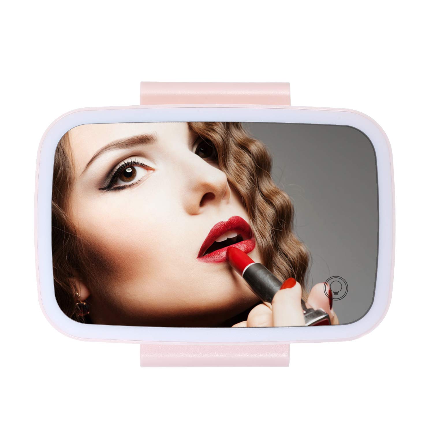 Car Sun Visor Mirror with LED Lights Makeup Sun-shading Cosmetic Mirror Adjustable Vanity Mirror Clip on Automobile Touch Screen Make Up Mirror