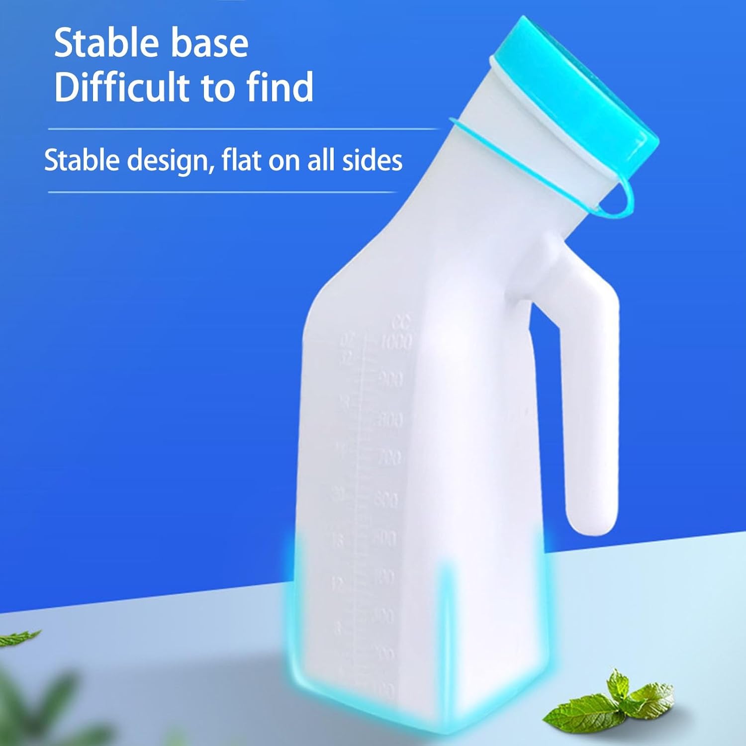 Male Urinal，Bed Pan Mens Urinal Bottle Spill Proof for Seniors with Luminous Lid Portable Urinals for Male Nighttime Use, Pee Bottle 1000ml Pee Container Men, for Camping Travel Pee Jug(Green)