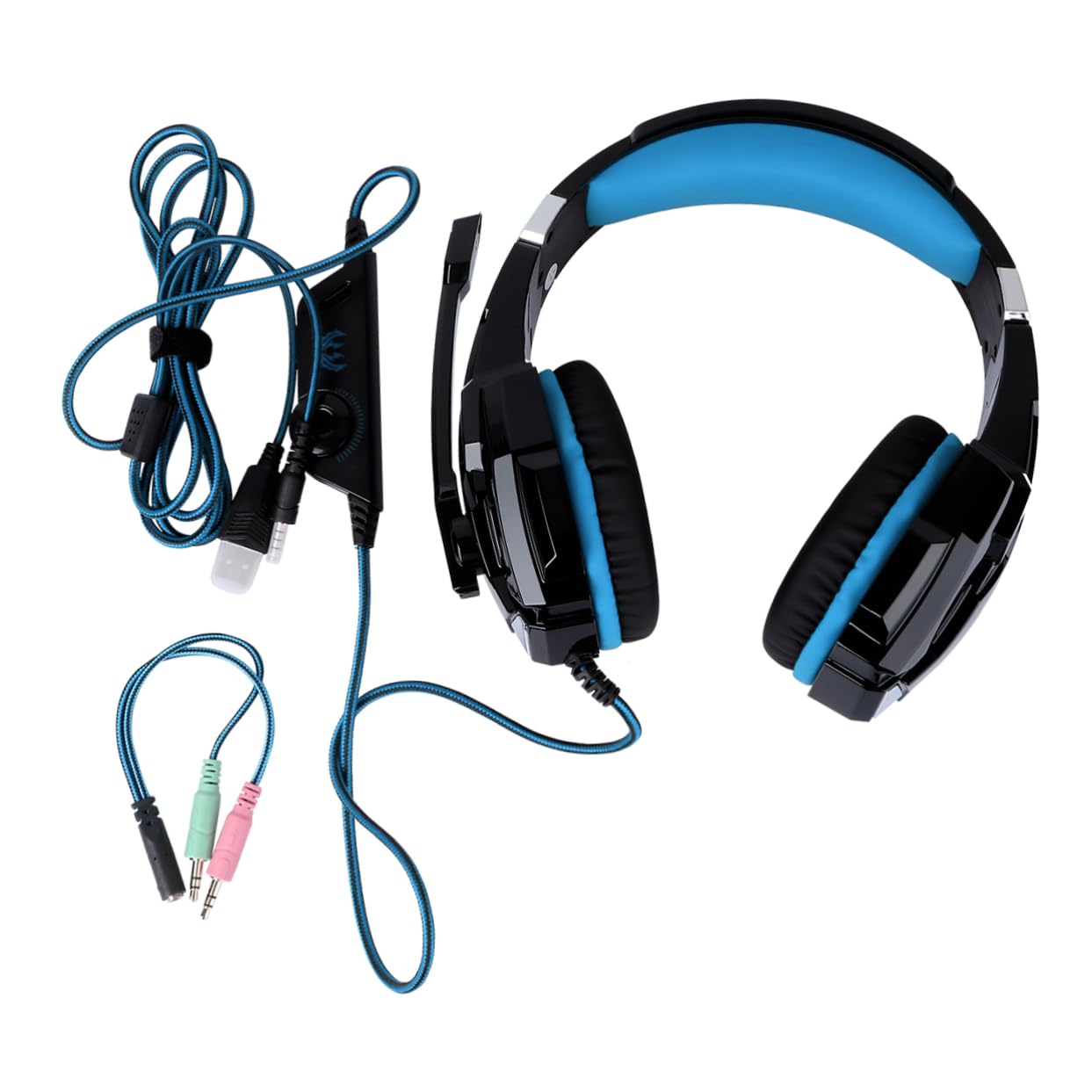 UPKOCH 1pezzi Cuffie Gaming Luminose Over-ear Con Microfono e Cavo Adattatore Comfort e Isolamento Acustico Per Gioco e Console Versione Design Elegante e Stile Moderno