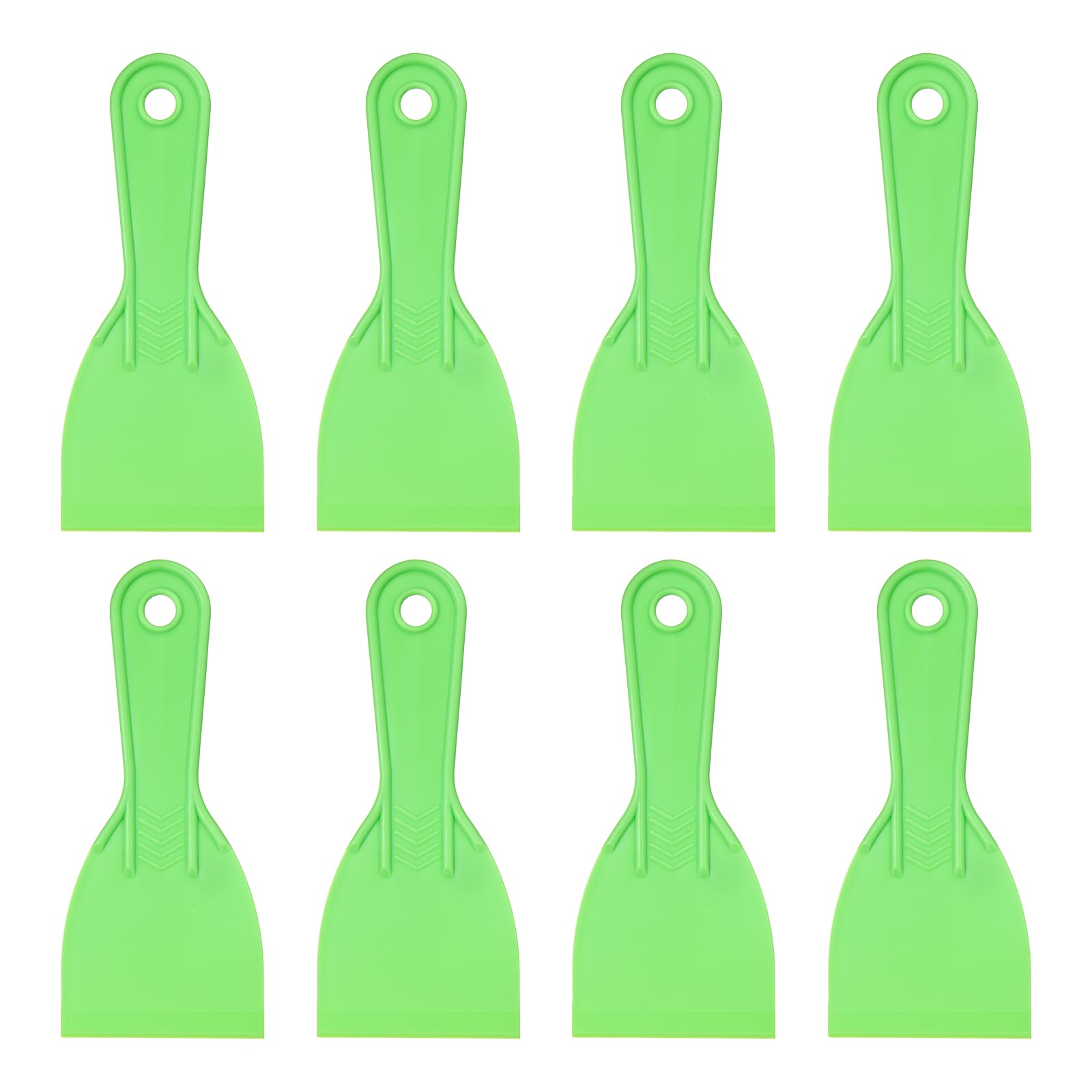 sourcing map 8pcs Putty Scraper 2.95" Plastic Flexible Putty Knives Disposable Paint Spreader Cleaner Tool for Spackling, Patching Painting Repairing, Green