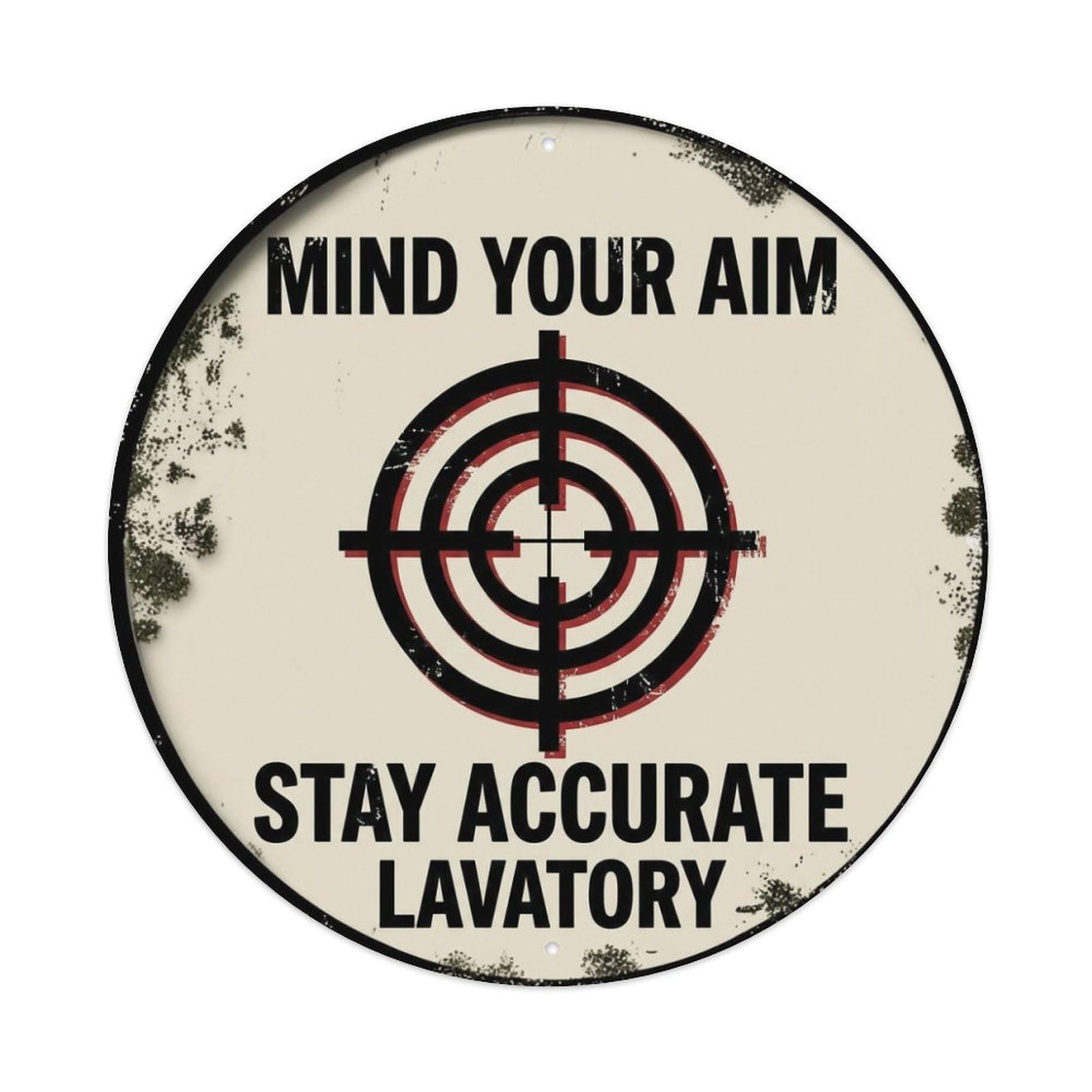 Metal Tin Sign Mind Your Aim Stay Accurate Lavatory Warning Sign