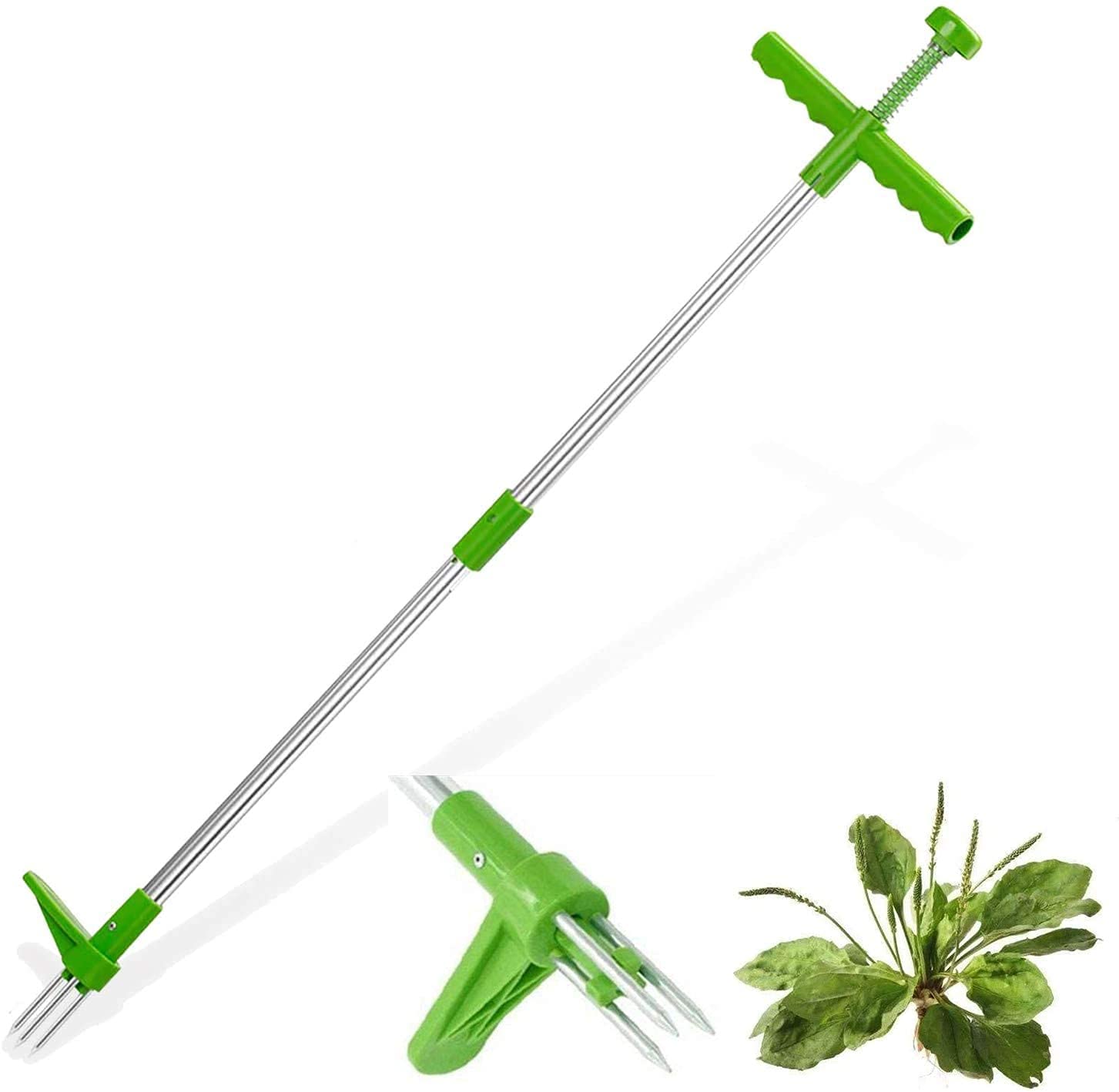 Weed Puller,Stand Up Weeder Hand Tool,39 inch Long Handle Garden Weeding Tool with 3 Stainless Steel Claws,High Strength Foot Pedal and Picker Suitable for Backyard, Lawn, Patio Garden Hand Tool
