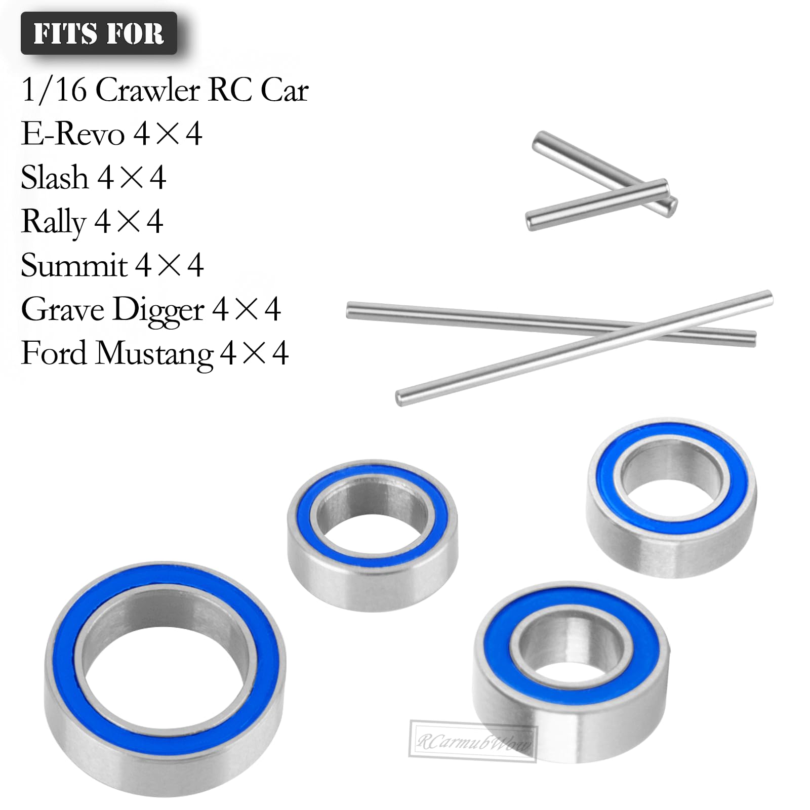RcarmubWow RC Bearings Kit Upgrades Part for 1/16 E-Revo 4x4,Slash 4x4,Rally 4x4,Summit 4x4,Grave Digger 4x4,Ford Mustang 4x4,36pcs,Navy Blue