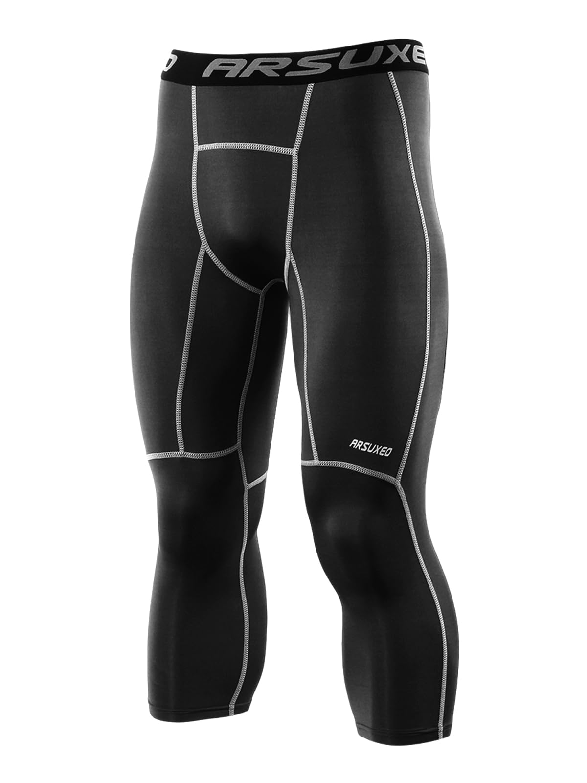 arsuxeo Men's 3/4 Running Compression Tights Capri Pants K75-picture-38