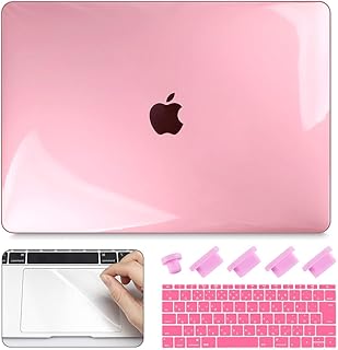CISOO MacBook ケース ピンク 透明 MacBook 12 インチ ケース A1534対応 2015-2017 おしゃれ ハードカバー 薄型 耐衝撃 軽量 日本語 JIS配列 キーボードカバー トラックパッド 保護フィルム プロテクター 防塵プラグ付き