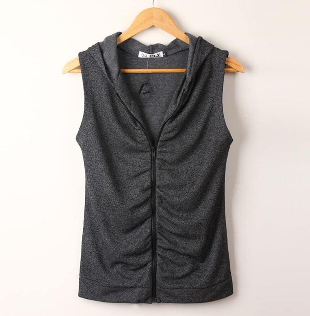 [ＰＰＥＩＲＥＥ] ベスト メンズ 薄手 トップス 袖なし カーディガン フード付き 韓国アウター ノースリーブ サマーベスト カジ