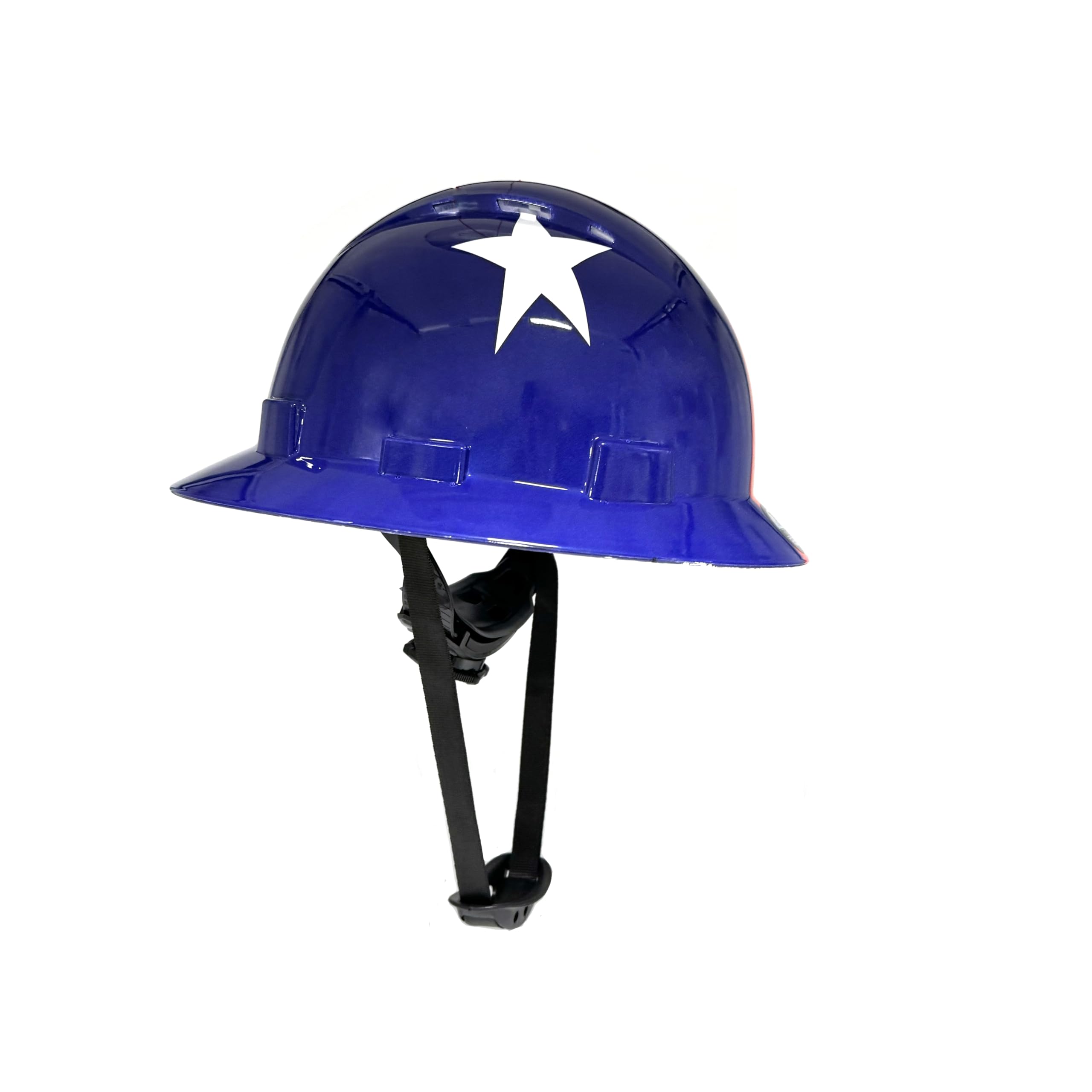 Zeluga 15-457 HDPE - Casco duro de ala completa, casco de seguridad para construcción con agujeros ventilados, suspensión de trinquete ajustable de 6 puntos, cumple con ANSI/ISEA Z89.1, bandera de