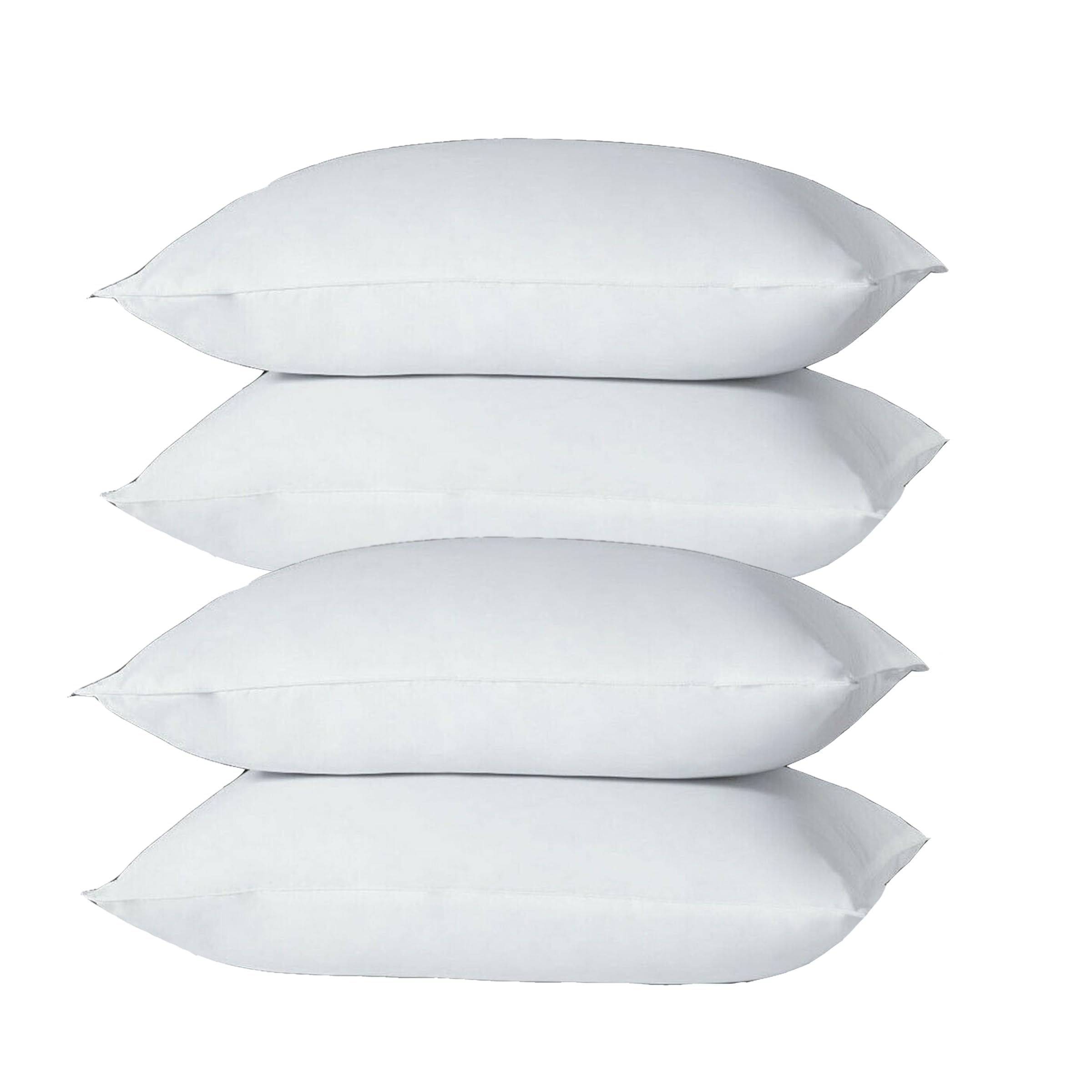 Hollowfibre Pillows Pack of 4 Ultra Soft Bed Pillows Pillows Pack of 4 Standard Size - 4 Pack Deluxe Super Bounce Back Pillows for Back Stomach and Side Sleepers(bed pillows 4 pack, 48 x 74 cm)