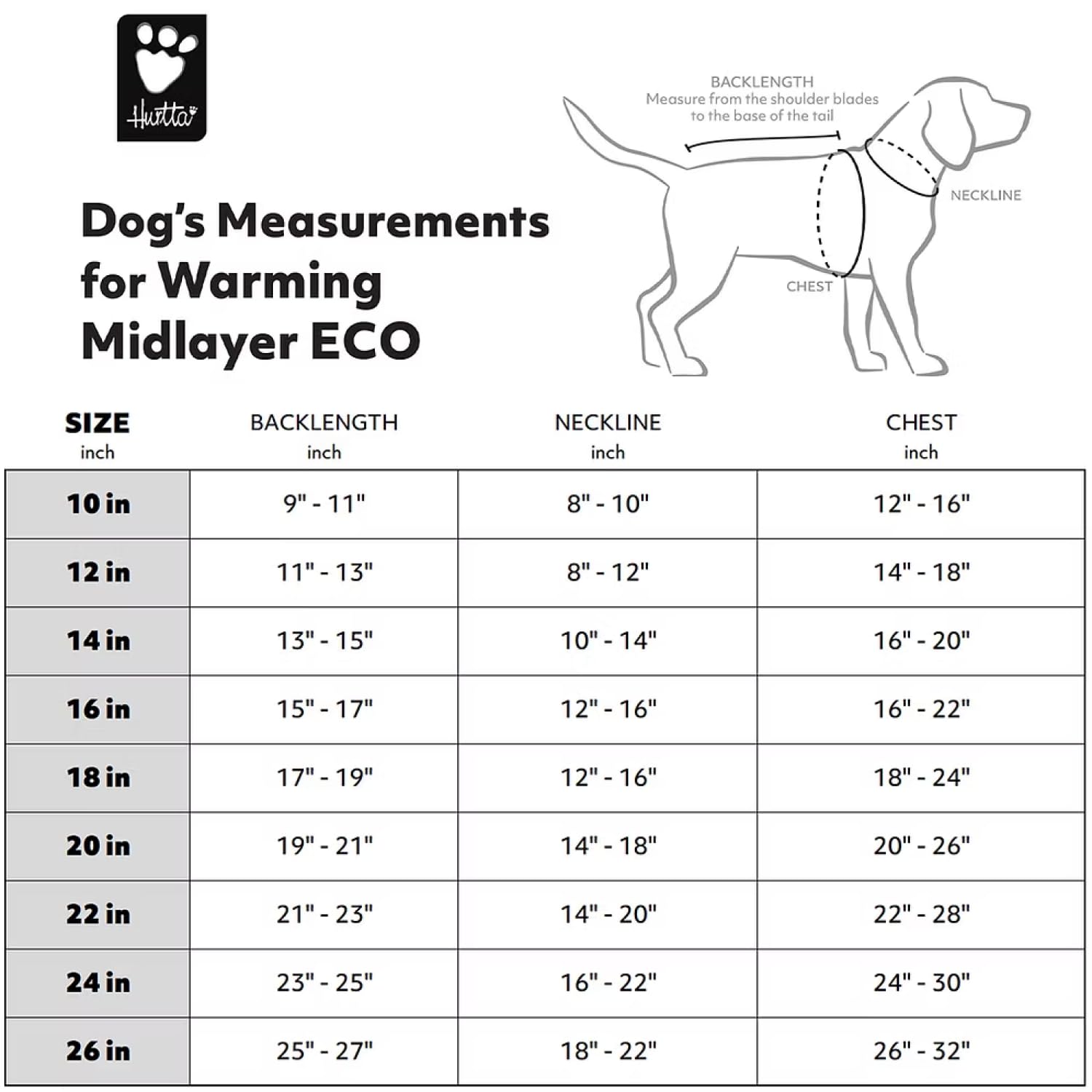 Hurtta Abrigo cálido para perro, capa intermedia, ecológico, desierto, 26 pulgadas