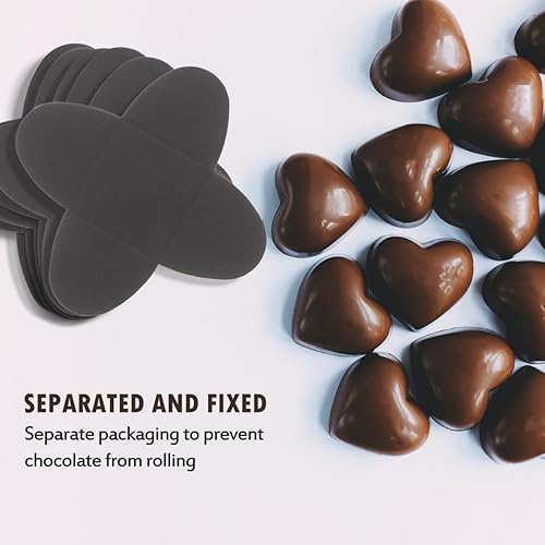 Miniatura 7 de Hemoton 200 tazas de papel de trufas de chocolate para dulces, cartón, trufas cuadradas, tazas de chocolate, tazas para hornear, perfectas para