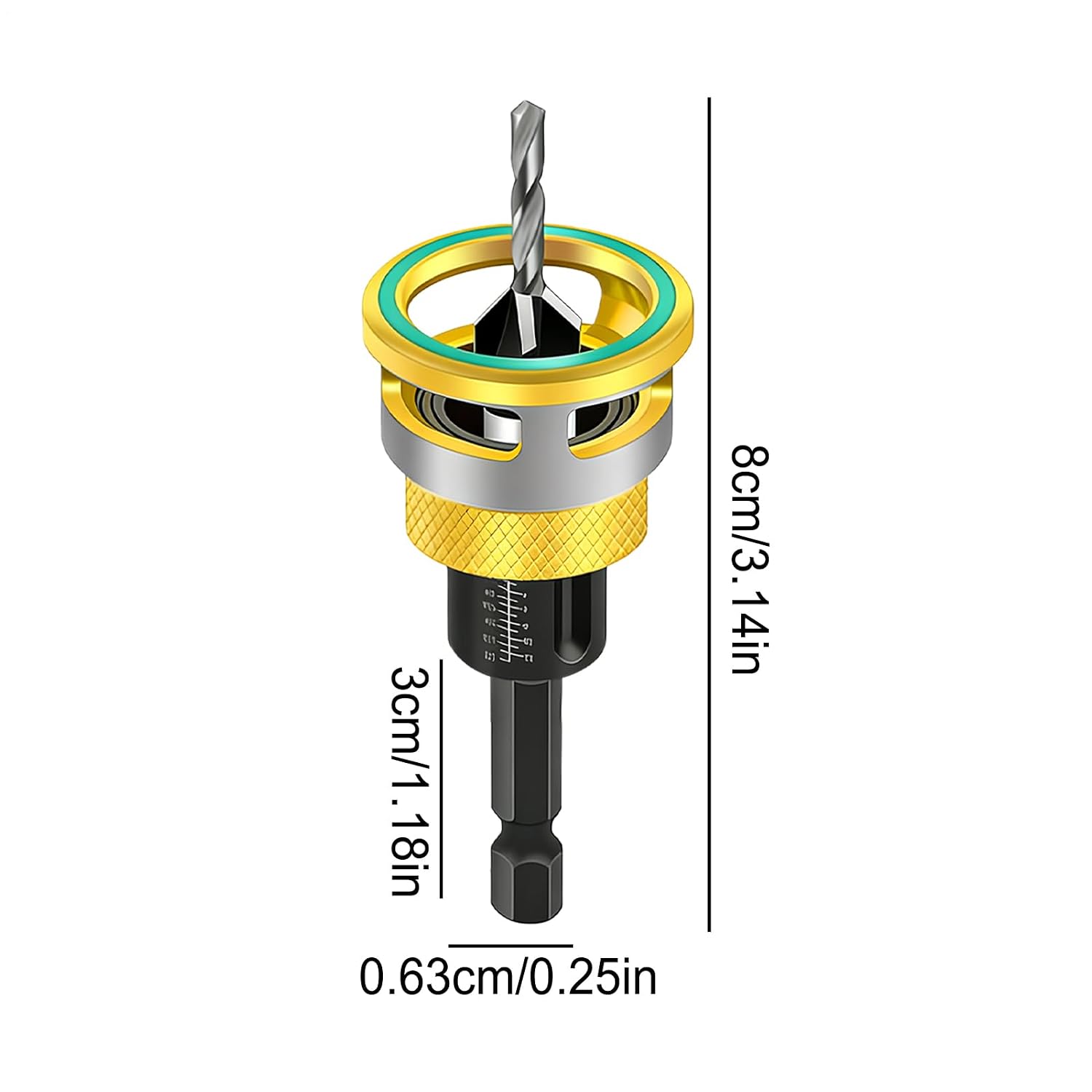 Countersink Drill Bit Set,Adjustable Chuck Socket Attachment - Countersink Drill Bits - for Furniture Cabinet Construction Automotive Electric Security