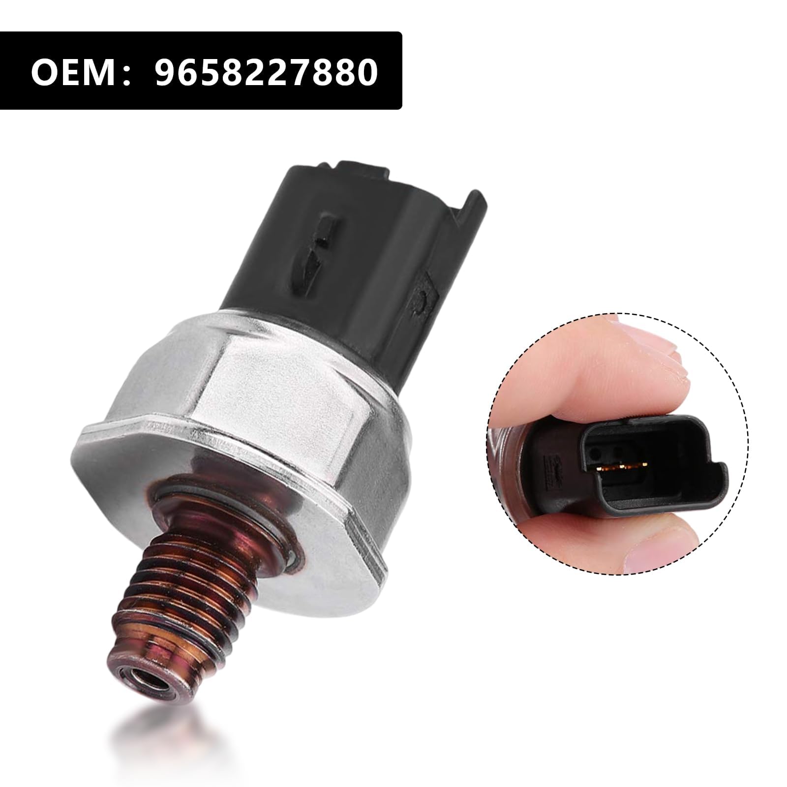 GVSS Capteur de Pression de Rail de Carburant 9658227880,Compatible avec Citroën C1 C2 C3 C4 C5 Peugeot 107 206 207 407 308 3008 Ford Focus Mondeo Nissan Qashqai,pour Moteurs HDi et TDCi