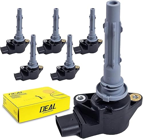 Paquete de 6 bobinas de encendido compatibles con C230 C250 C280 C300 C350 E300 E280 E300 S400 SLK300 2.5L 3.0L 3.5L V6 Reemplazos # UF535 UF585 C16