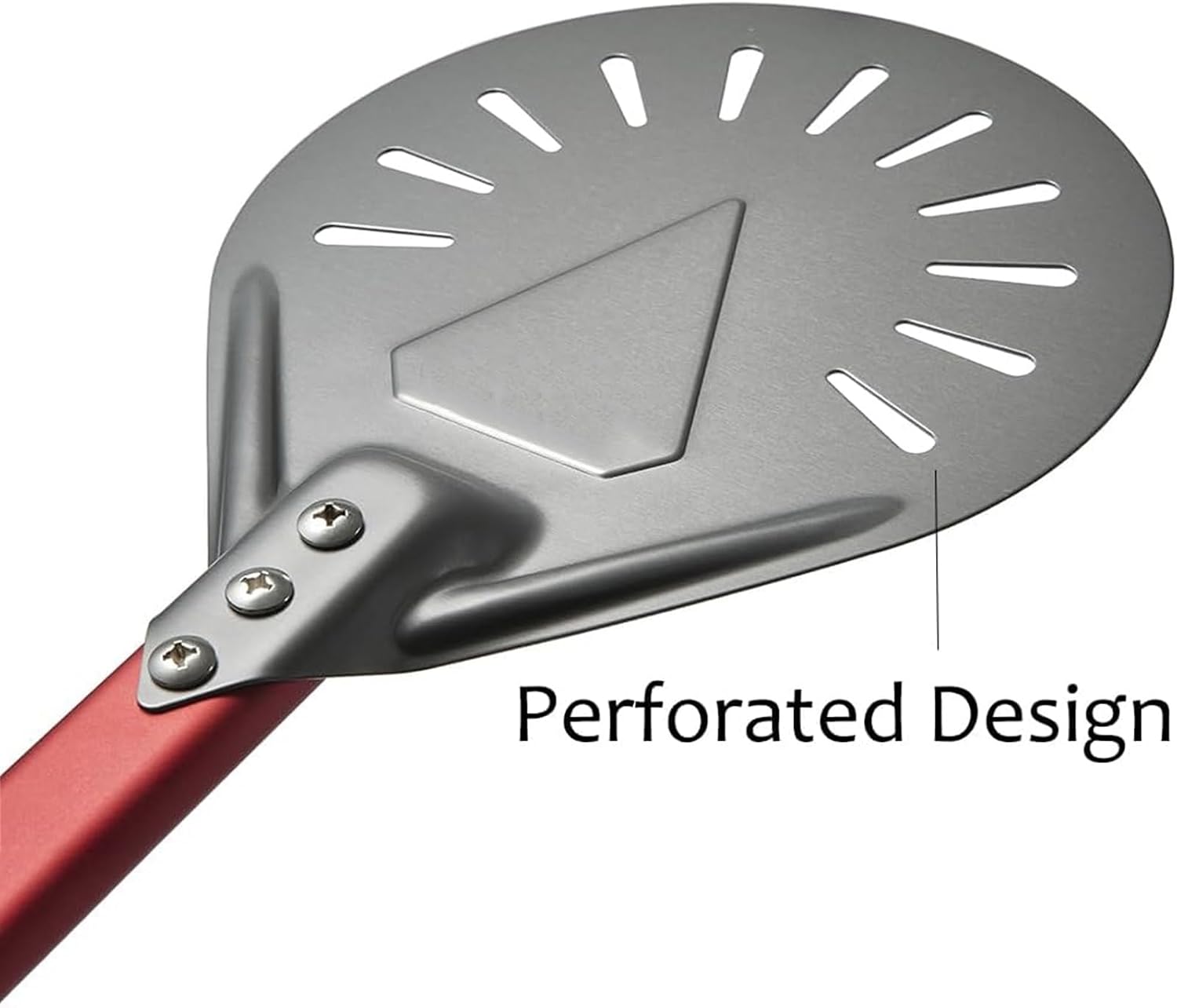 14 Inch Pizza Peel And 9 Inch Pizza Turning Shovel 2 Pieces Sets, Aluminum Red Handle Pizza Paddle, Commercial Brick Oven Accessories, Homemade Bread Baking