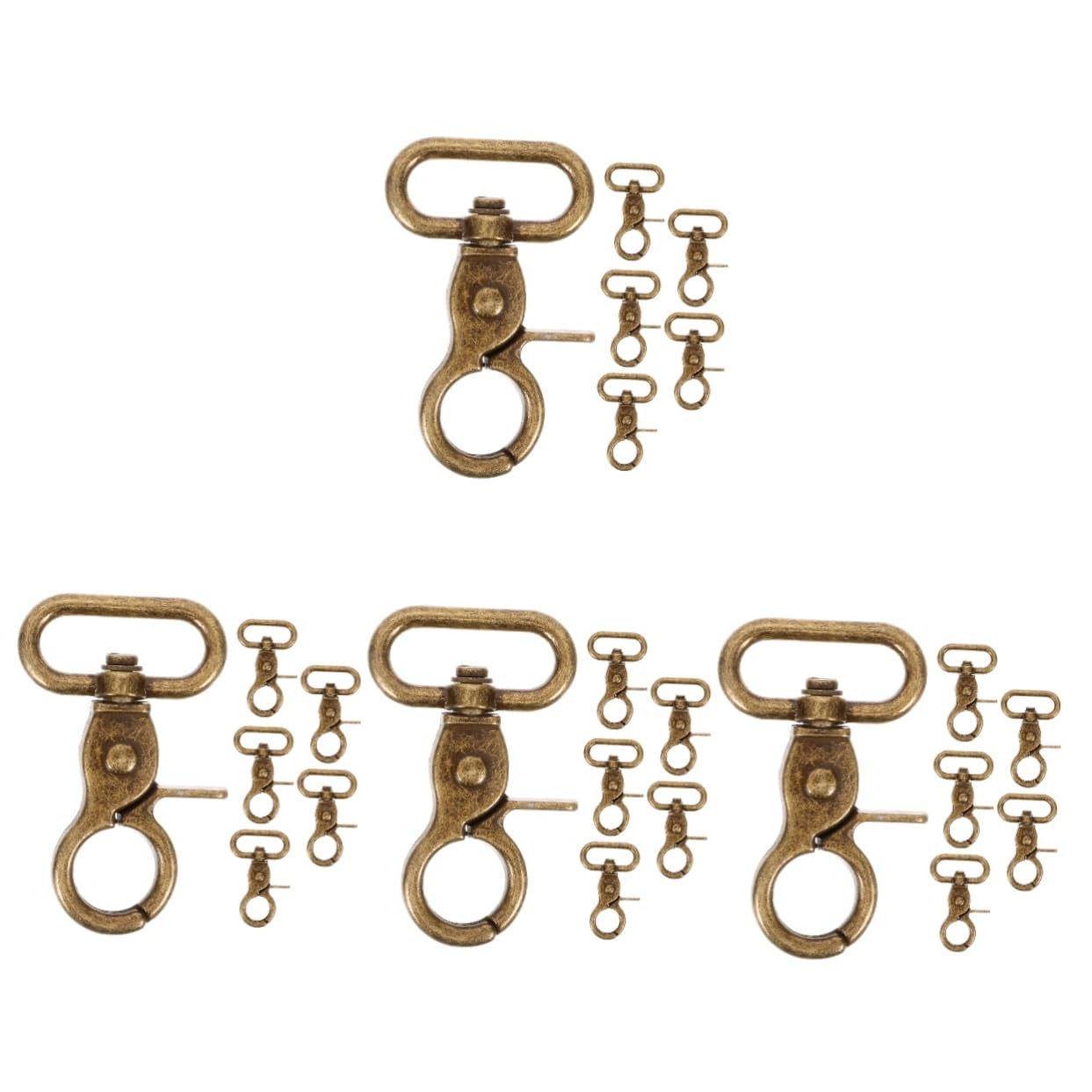 Lurrose 4sets Abrazadera Gruesa Organizador Portaequipajes Puerta Corchete Broche Para Mochilas Broches Para Bolsas Cierres De Gatillo Cierre Giratorio De Repuesto Aleación De Zinc 6pcs*4