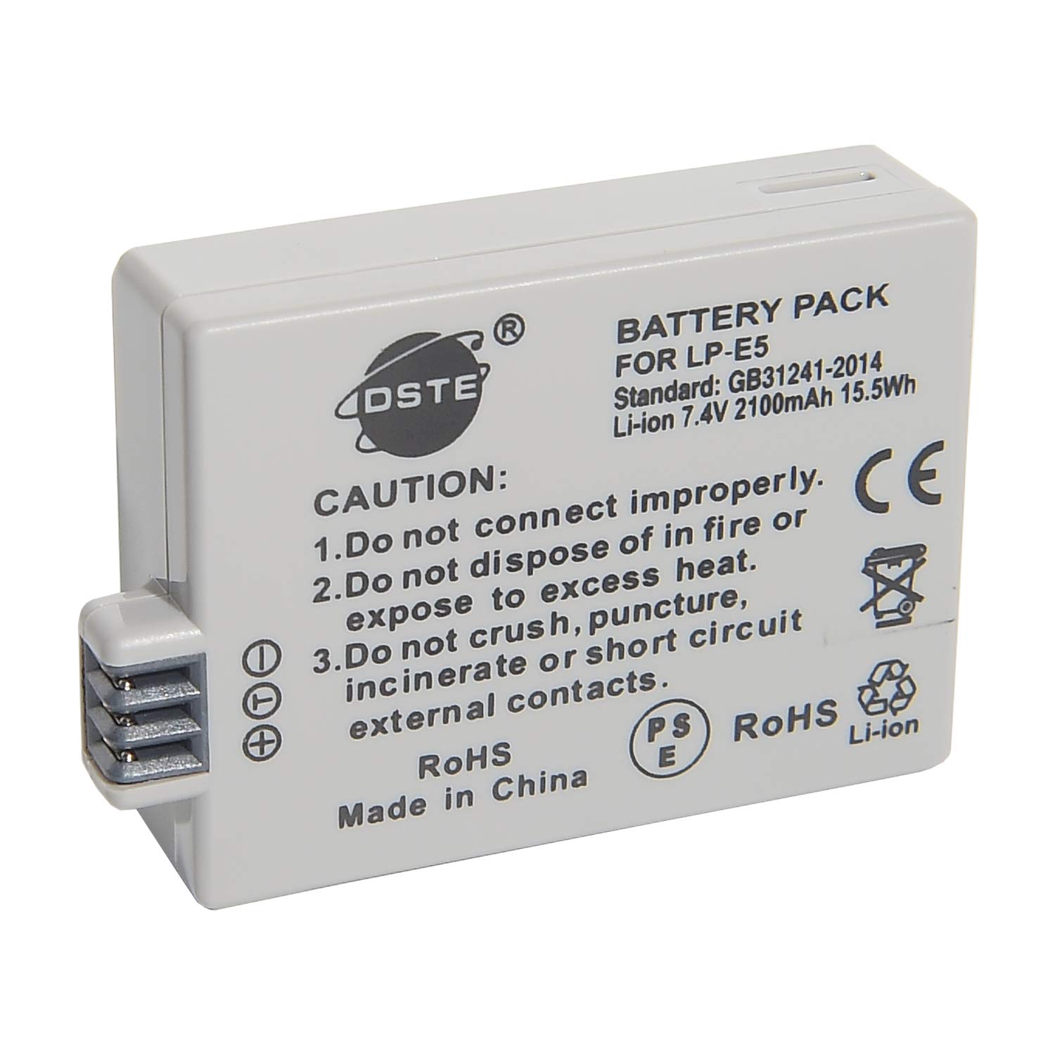 DSTE LP-E5 Li-ION Batterie (2-Pack) et Chargeur USB Costume pour Canon EOS 450D 500D 1000D Kiss F X2 X3 Rebel XS XSi T1i