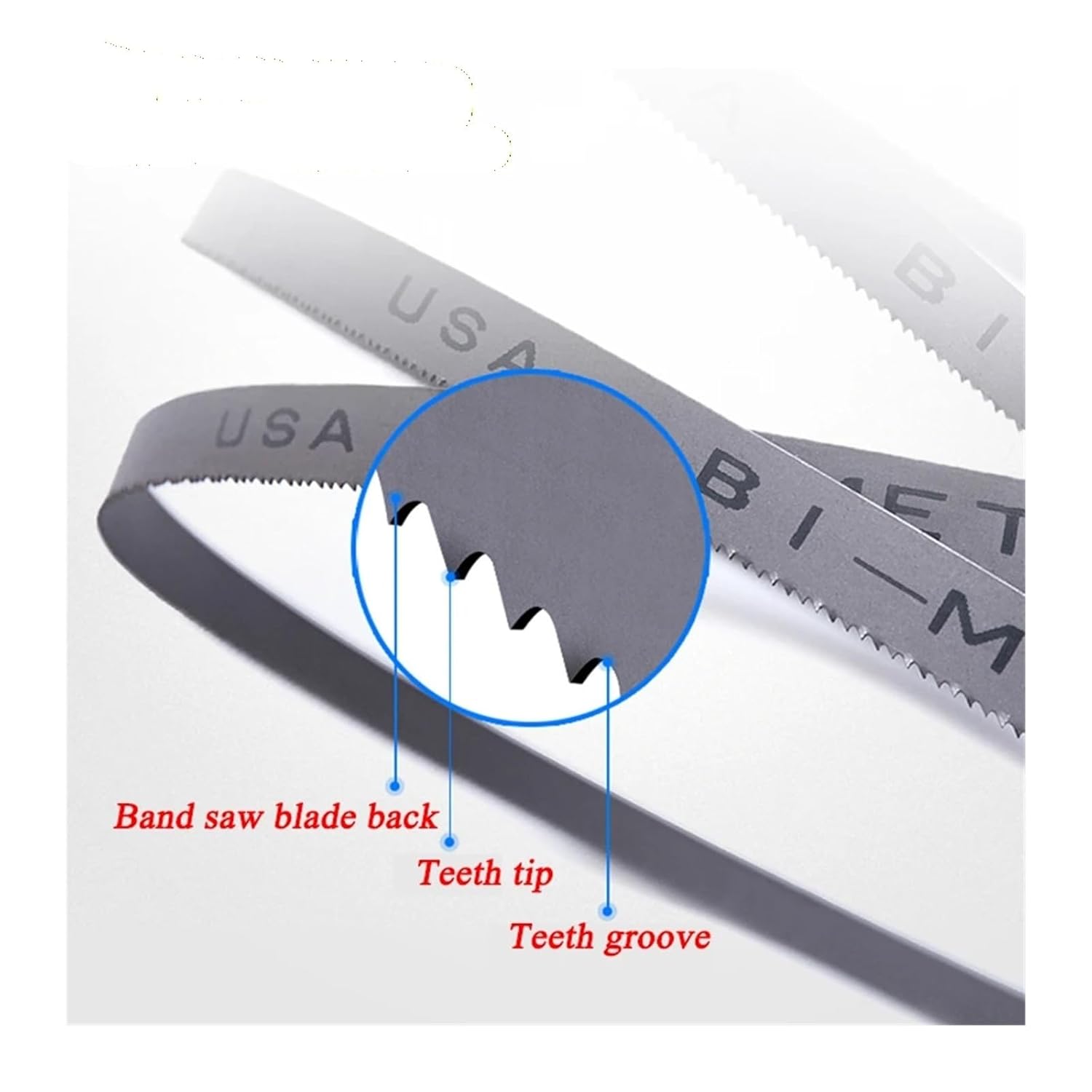 1PCS 8" 9" 10" 12" 14" M42 Bi-Metal Band Saw Blade 1085-3150mm Bandsaw Blade 19x0.9mm Saw Blade Cut Hardwood Metal(19x0.9mm 3-4Tpi,Length 1575mm)