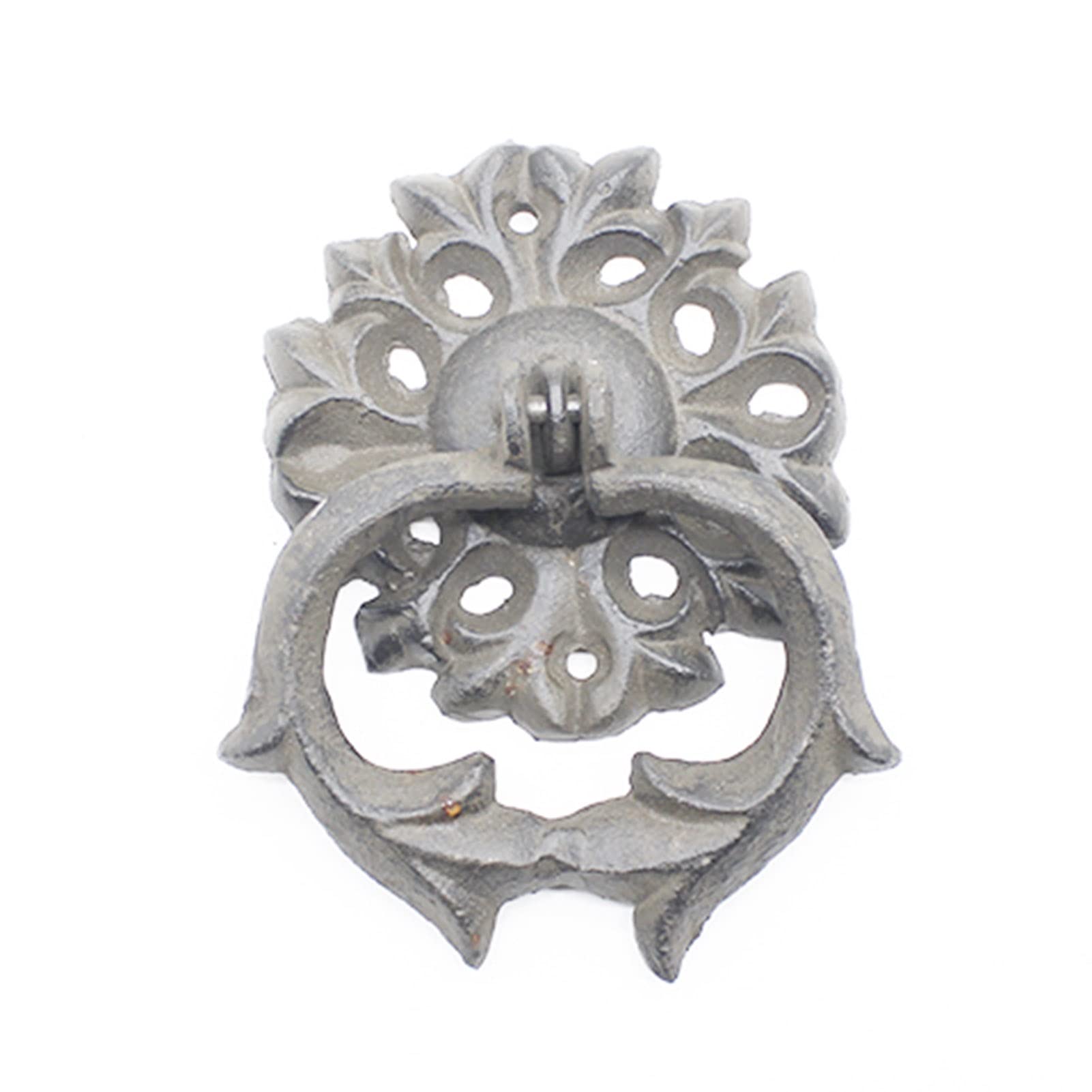 Aldaba de hierro resistente para puerta de entrada exterior con elegante diseño floral