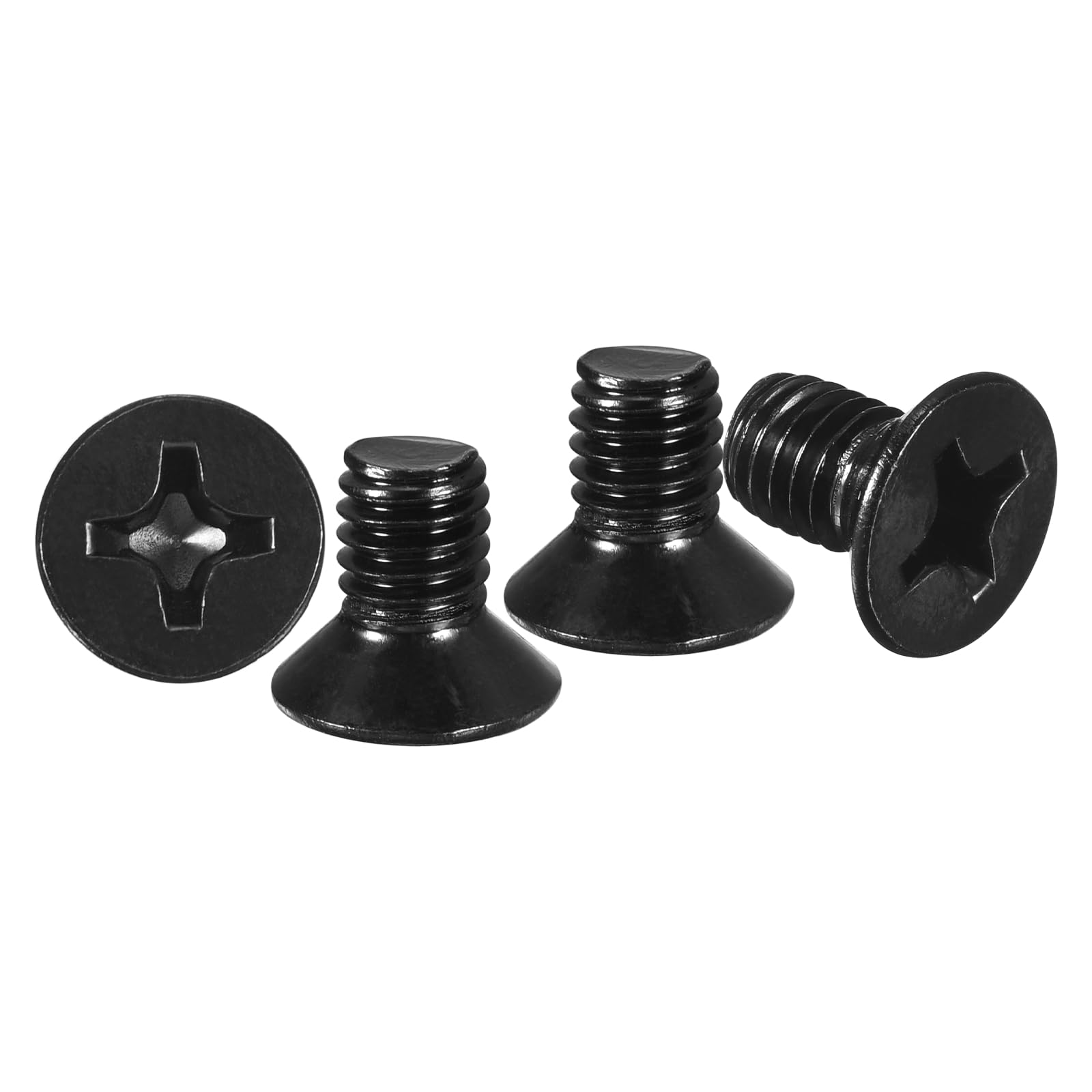 METALLIXITY Phillips Flat Head Machine Screws Bolts (M5-0.8x8) 50Pcs, Stainless Steel 304 Countersunk Cross Screws - for Household Indoor Maintenance Installment DIY, Black โ image 1