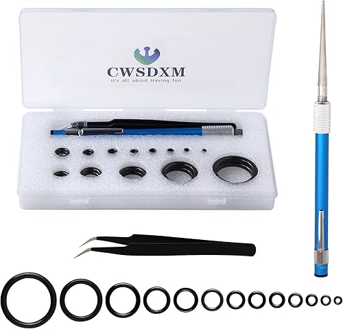 Kit de reparación de caña de pescar, 26 piezas de reparación de ojales de caña de pescar, kit de repuesto de anillos de cerámica de 13 tamaños con 1
