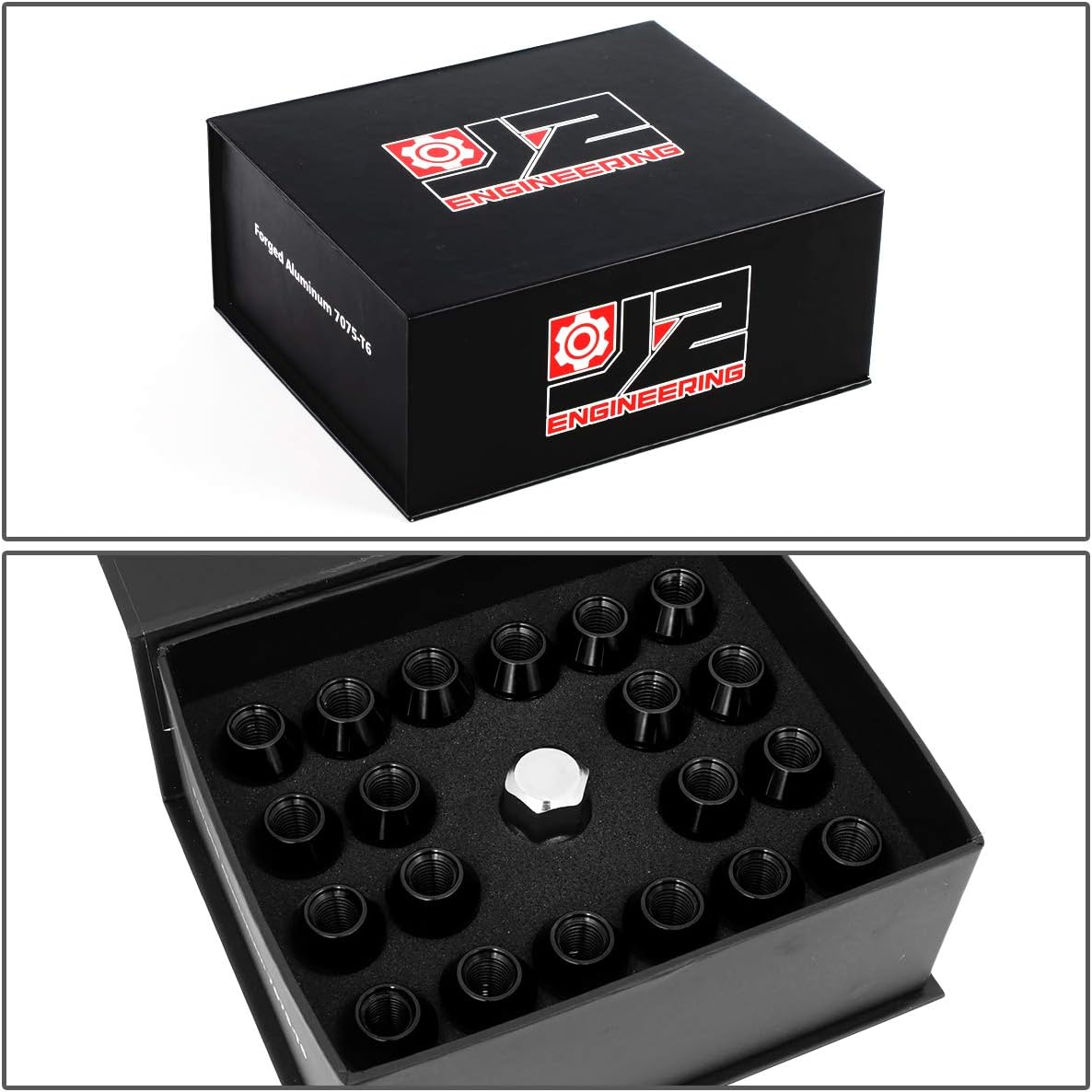 Best Quality 🔥 J2 Engineering LN-T7-014-15-BK Black 7075 Aluminum M12 x 1.5 20Pcs L: 50mm Knurled Top Lug Nut w/Adapter 🔥 Cashback up to 70% J2 Engineering LN-T7-014-15-BK Black 7075 Aluminum M12 x 1.5 20Pcs L: 50mm Knurled Top Lug Nut w/Adapter
