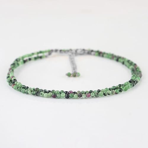 Vista 26 de Natural Carnelian Gemstone Full Faceted Beads Crystals Dainty Necklace Jewelry Gift for Women, Birthstone, Healing Stones, 18 inch Stone