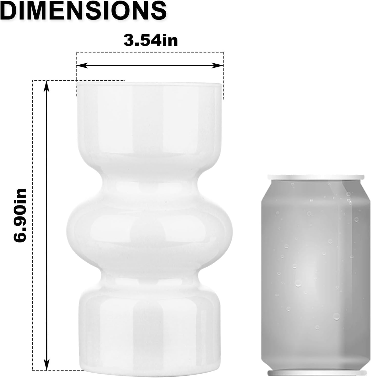 VanEnjoy White Glass Hydroponic Vase, Colored Glass vase Flower, Three-Layer 7 inch Cylinder vase for Home Décor, Modern Glass Vase for Home, Office, Wedding - Image 2