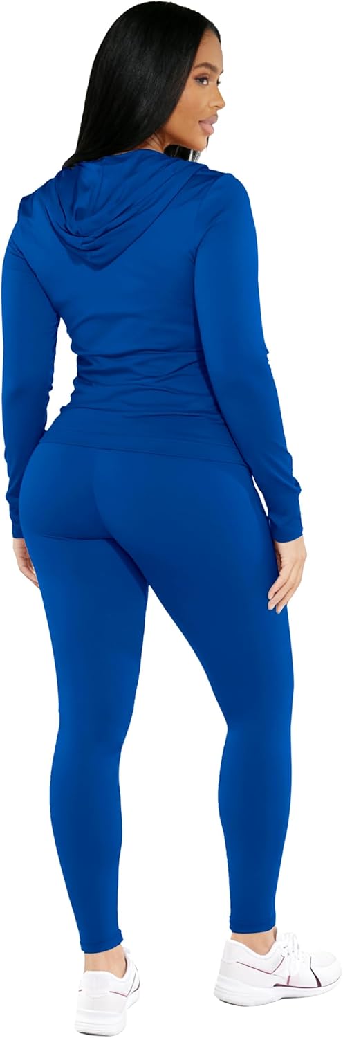 CLOCOR Womens 2 Piece Outfits Sweatsuits - Tracksuit Set Long Sleeve Crop Top & Drawstring Wide Leg Pants with Pockets - Image 5