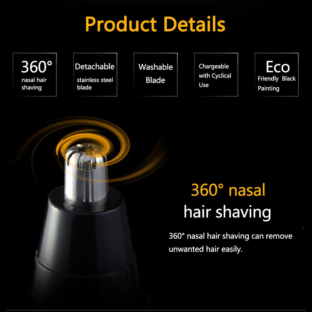 Kit de Tondeuse pour Hommes, Tondeuse de Nez pour Hommes, Ensemble de Rasoir électrique Rechargeable Automatique pour Oreilles, Nez, Barbe, Sourcils, épilation