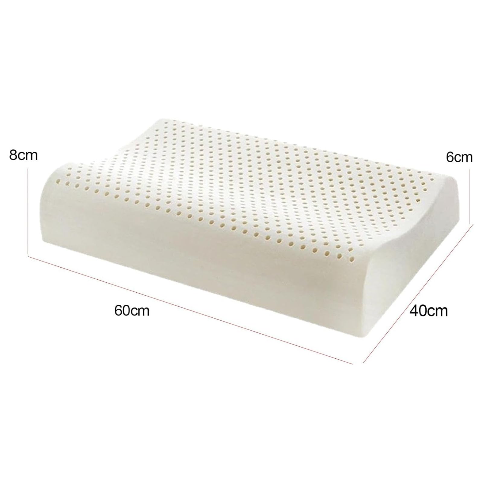 Cuscino in schiuma di lattice, design organico, ideale per chi dorme sul lato e sulla schiena
